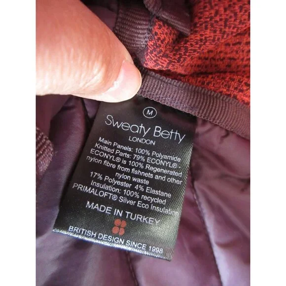 Sweaty Betty Jacket Medium PrimaLoft Quilted Seamless Running Hoodie - Picture 11 of 12